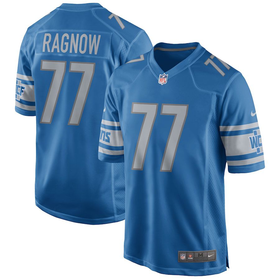 Men Detroit Lions #77 Frank Ragnow Nike Blue Game NFL Jersey
